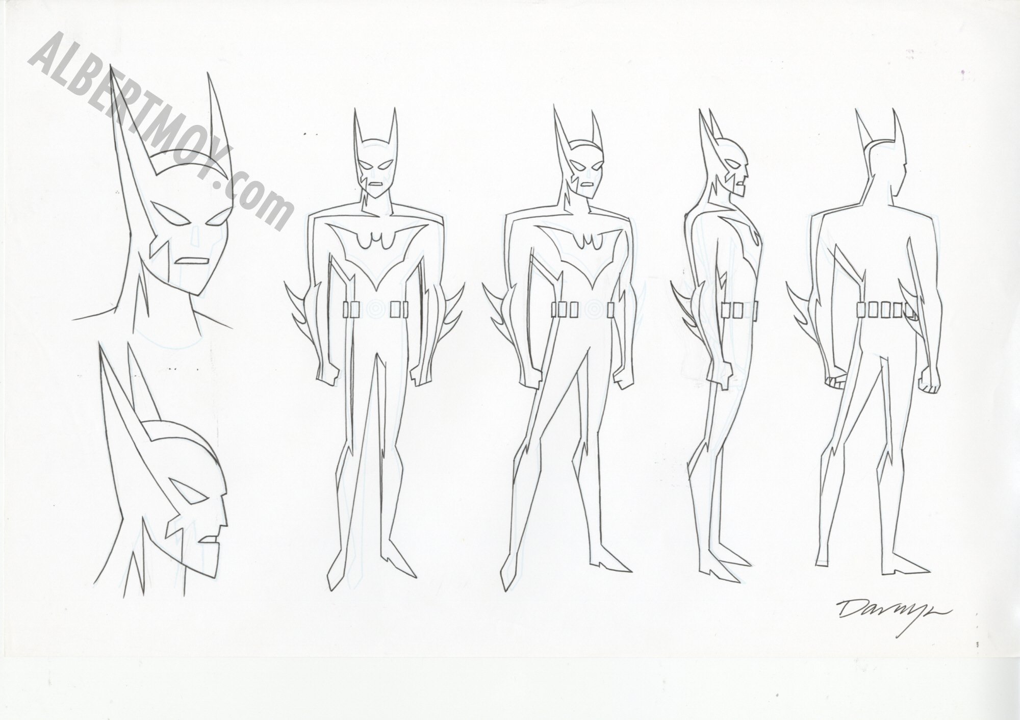 2000x1412 Darwyn Cooke Batman Beyond Turn Around Drawing Dangerous Universe - Batman Beyond Drawing