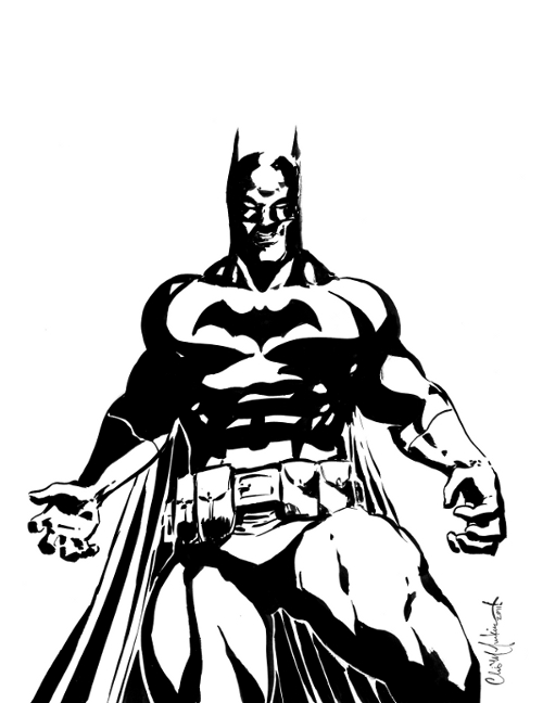 Batman Black And White Drawing