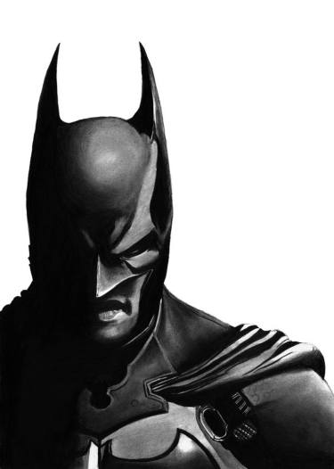 375x526 Batman Sketch Drawing - Batman Black And White Drawing