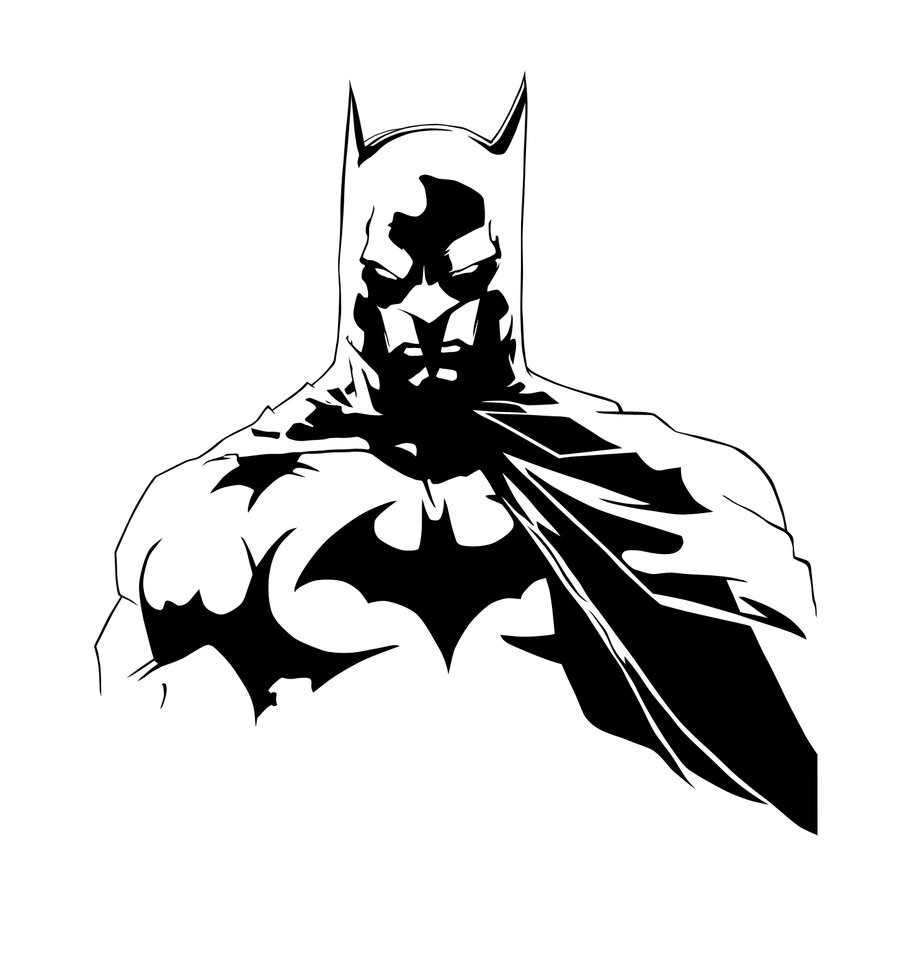 900x971 Batman Black And White Vector Images - Batman Black And White Drawing