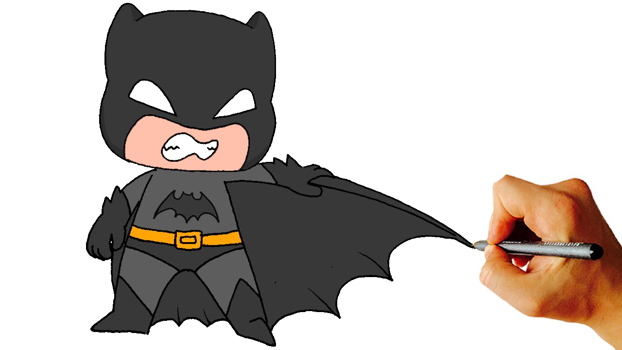 1280x720 How To Draw Batman Chibi From Batman Comics Easy Step - Batman Cartoon Drawing