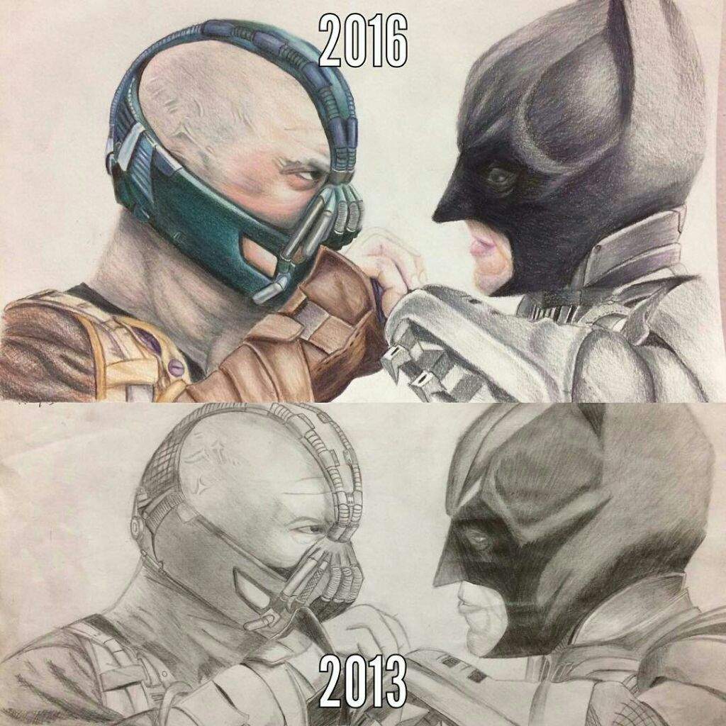 1024x1024 Bane Batman Old Drawing Vs New Drawing! Comics Amino - Batman Drawing
