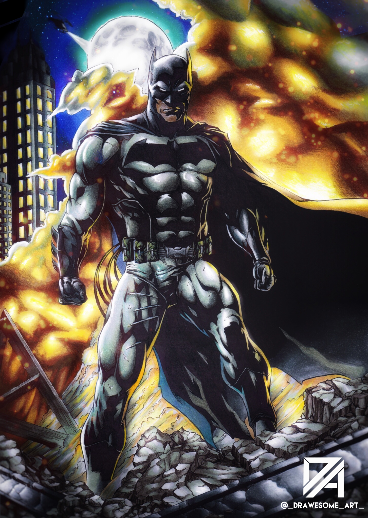 1452x2046 My Drawing Of Batman Dccomics - Batman Drawing Games