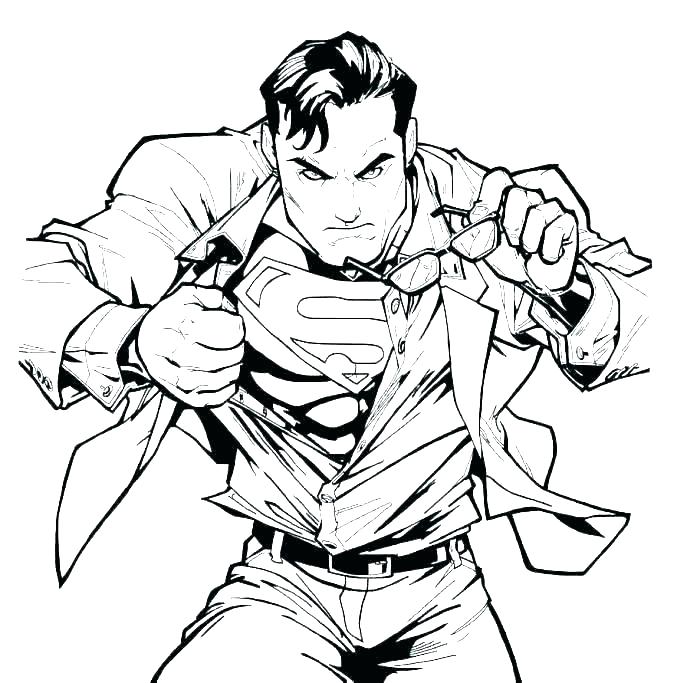 687x683 Superman Coloring - Batman Drawing Games