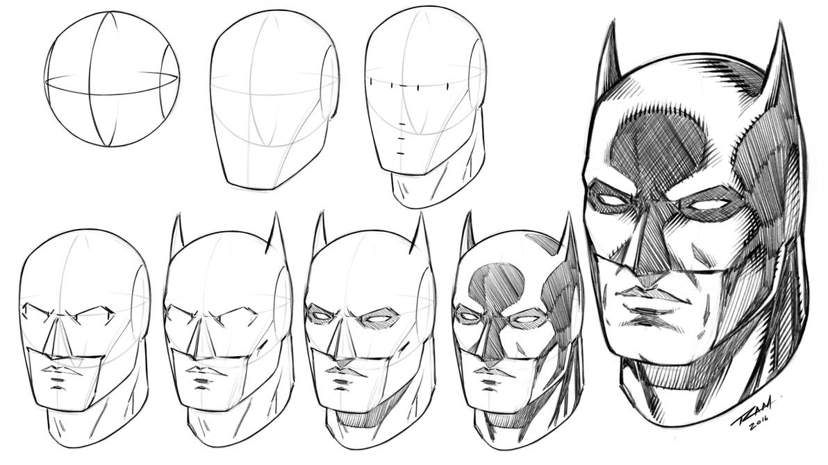 1192x670 Batman Mask How To Draw Step - Batman Drawing Images