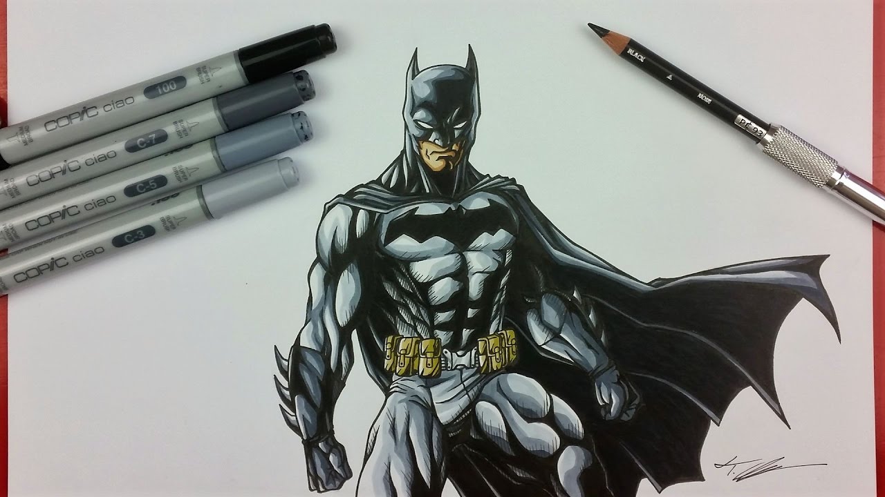1280x720 Drawing Batman Dc Comics Tolgart - Batman Drawing Images
