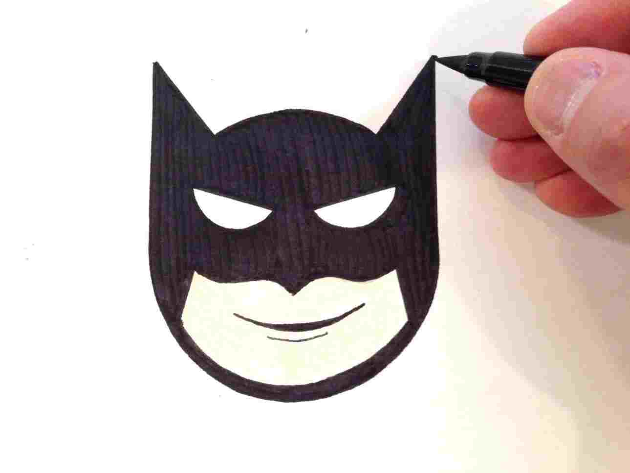 1289x967 draw batman symbol to draw batman logo easy for kids drawing - Batman Drawing Logo