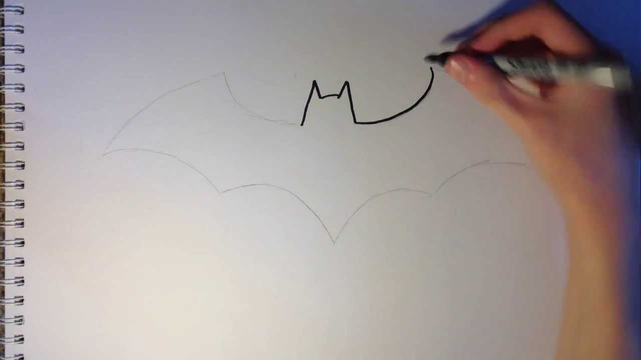 1280x720 how to draw batman's logo - Batman Drawing Logo