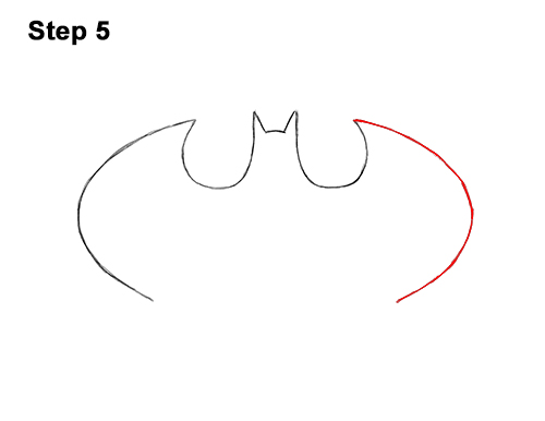 500x386 how to draw the batman logo video step - Batman Drawing Logo
