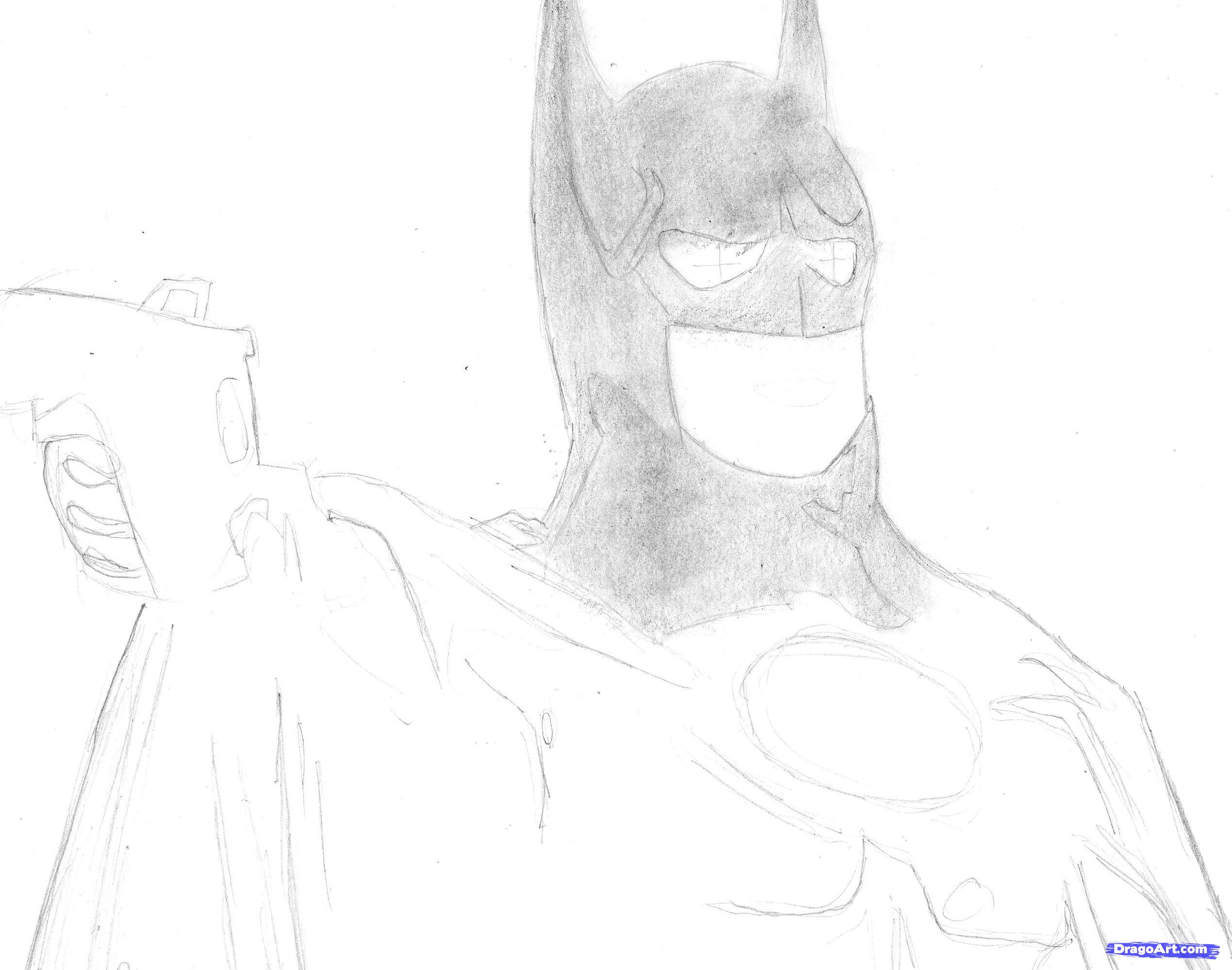 Нарисовать Бэтмена карандашом для открытки