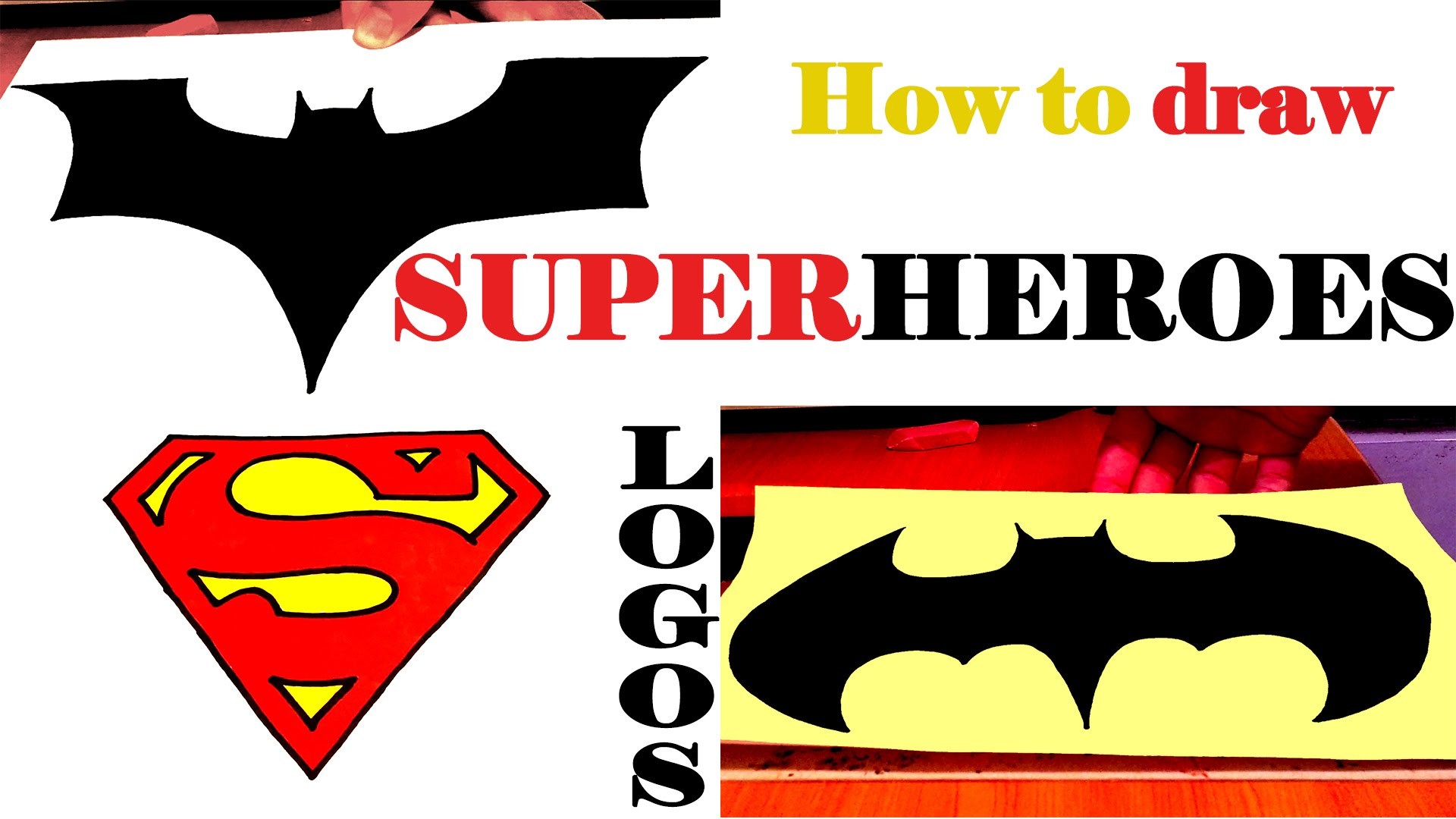 1920x1080 How To Draw Superheroes Logos Batman Superman Easy,draw Easy Stuff - Batman Easy Drawing
