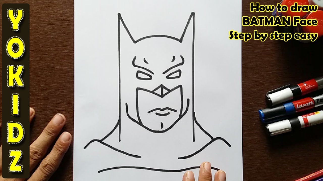 1280x720 How To Draw Batman Face Step - Batman Face Drawing