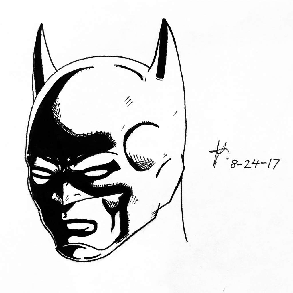 1024x1023 Batman Head Shot Dc Universe Amino - Batman Head Drawing
