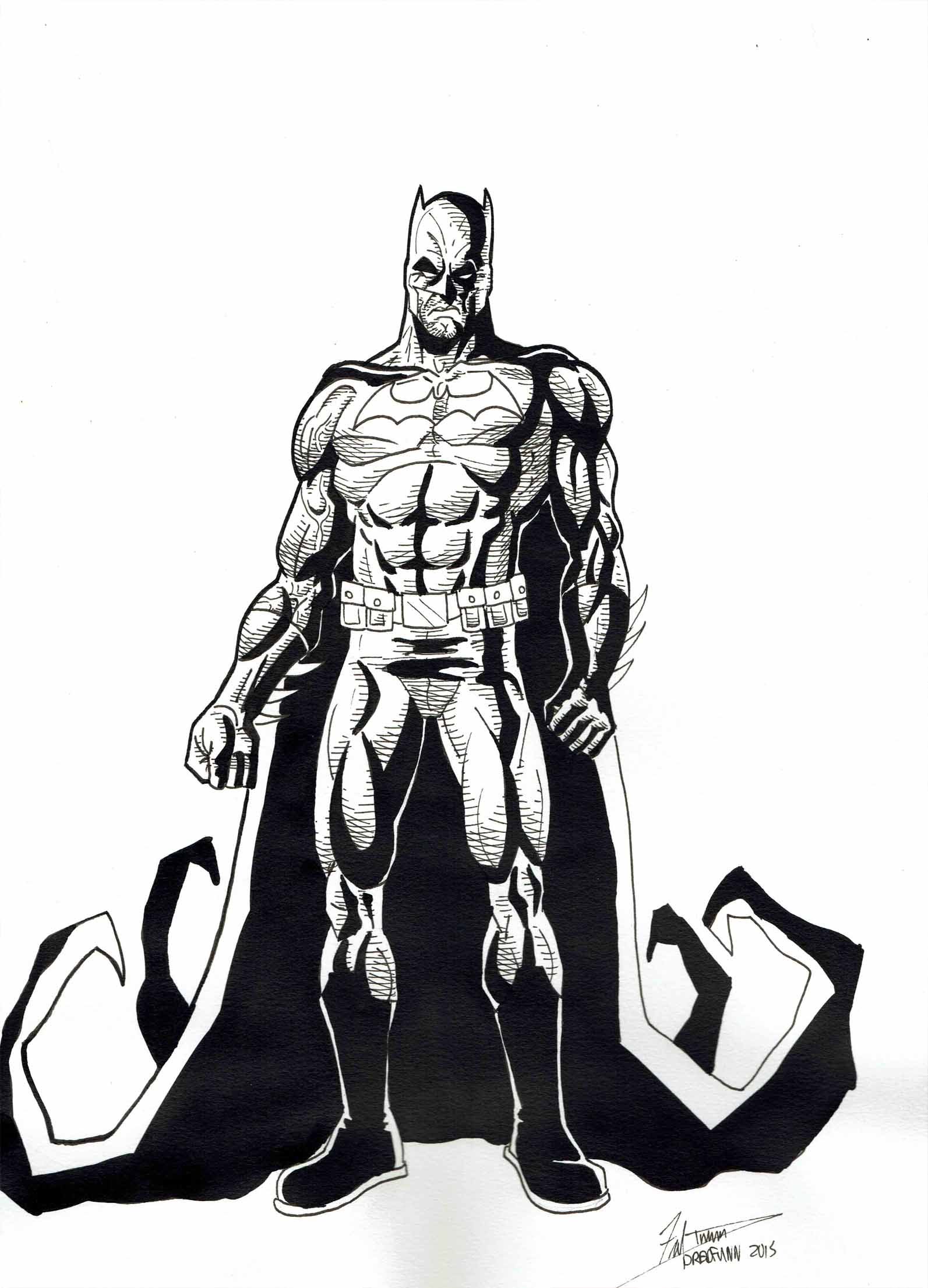 Batman Ink Drawing at PaintingValley.com | Explore collection of Batman ...