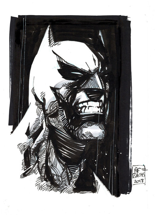 504x700 Furious Batman - Batman Ink Drawing