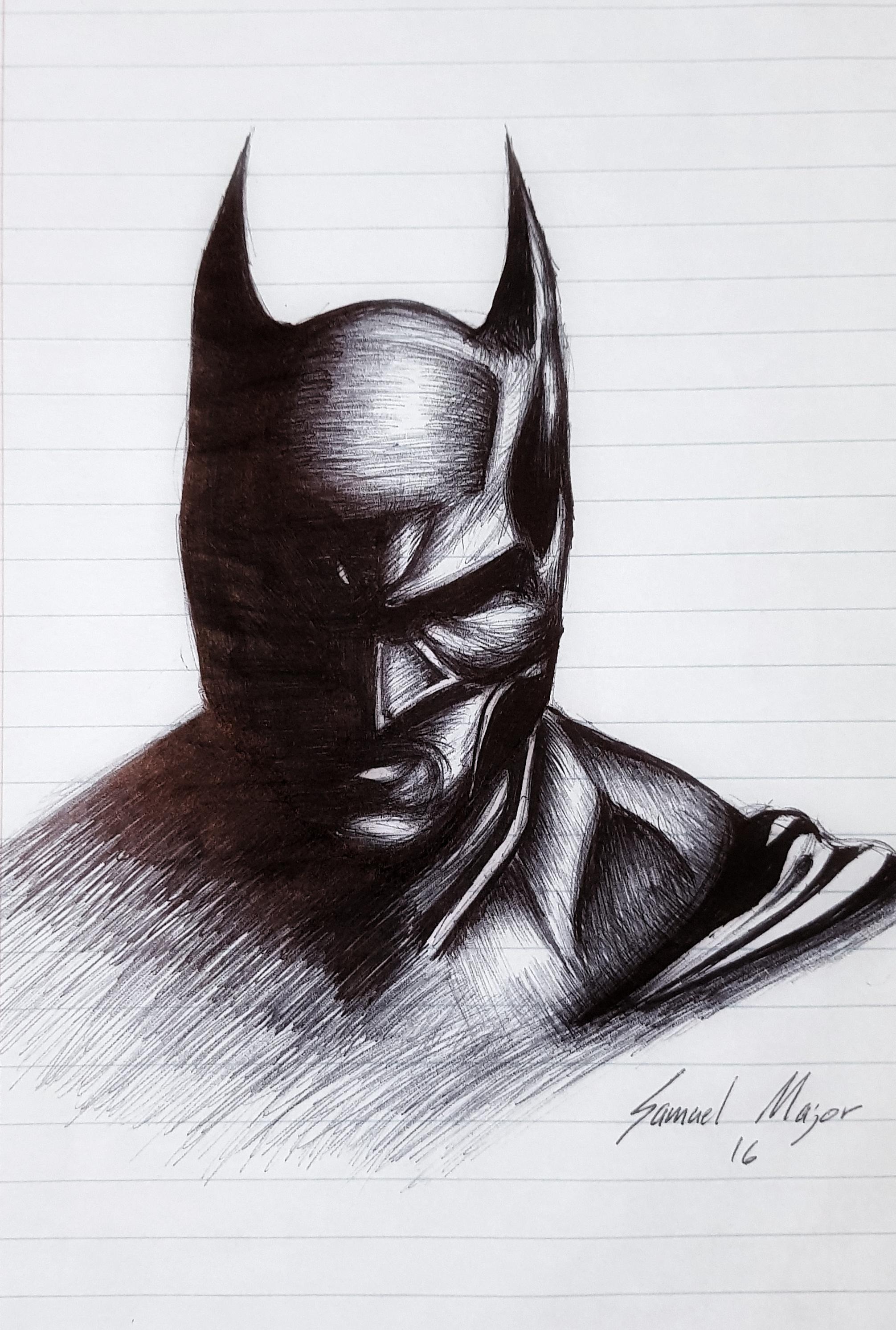 2011x2985 Ink Batman Drawing - Batman Ink Drawing