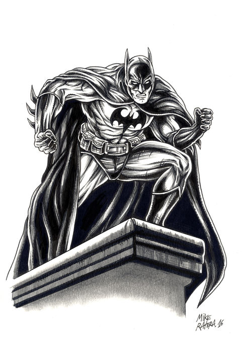 495x700 Ratera, Mike - Batman Ink Drawing