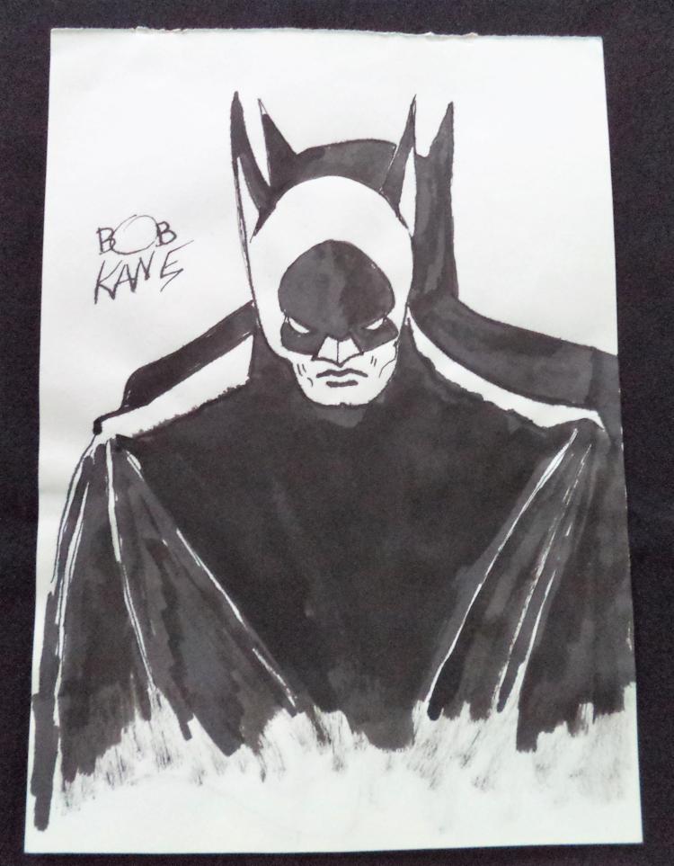 750x963 Signed Bob Kane Batman Dc Comics Ink Drawing - Batman Ink Drawing