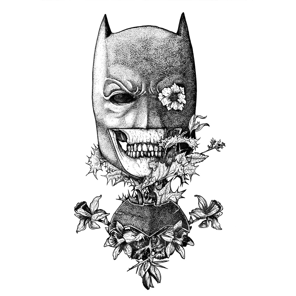 1000x1000 The World Finest Series - Batman Ink Drawing