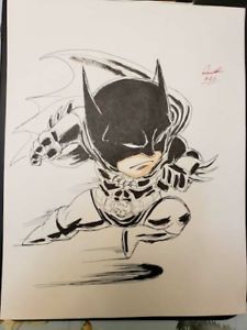 225x300 Batman Art Original Drawing Ink Pencil Sketch Signed - Batman Ink Drawing
