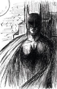 194x300 Batman Gotham In The Shadows X Ink Drawing High Quality - Batman Ink Drawing