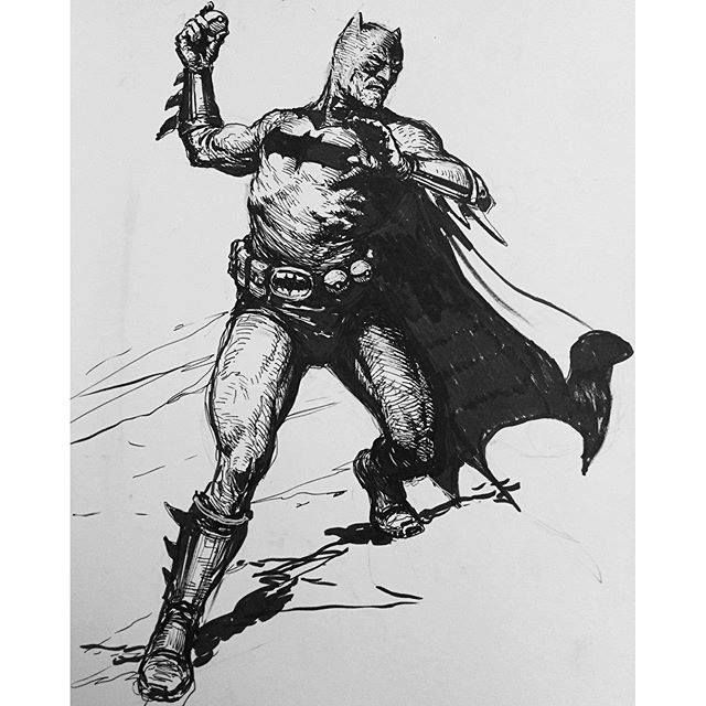640x640 Batman Hunter Ink Drawing - Batman Ink Drawing