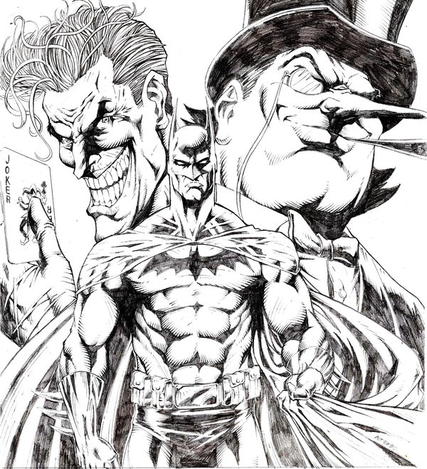 600x659 Batman Joker Drawing In Pencil - Batman Joker Drawing