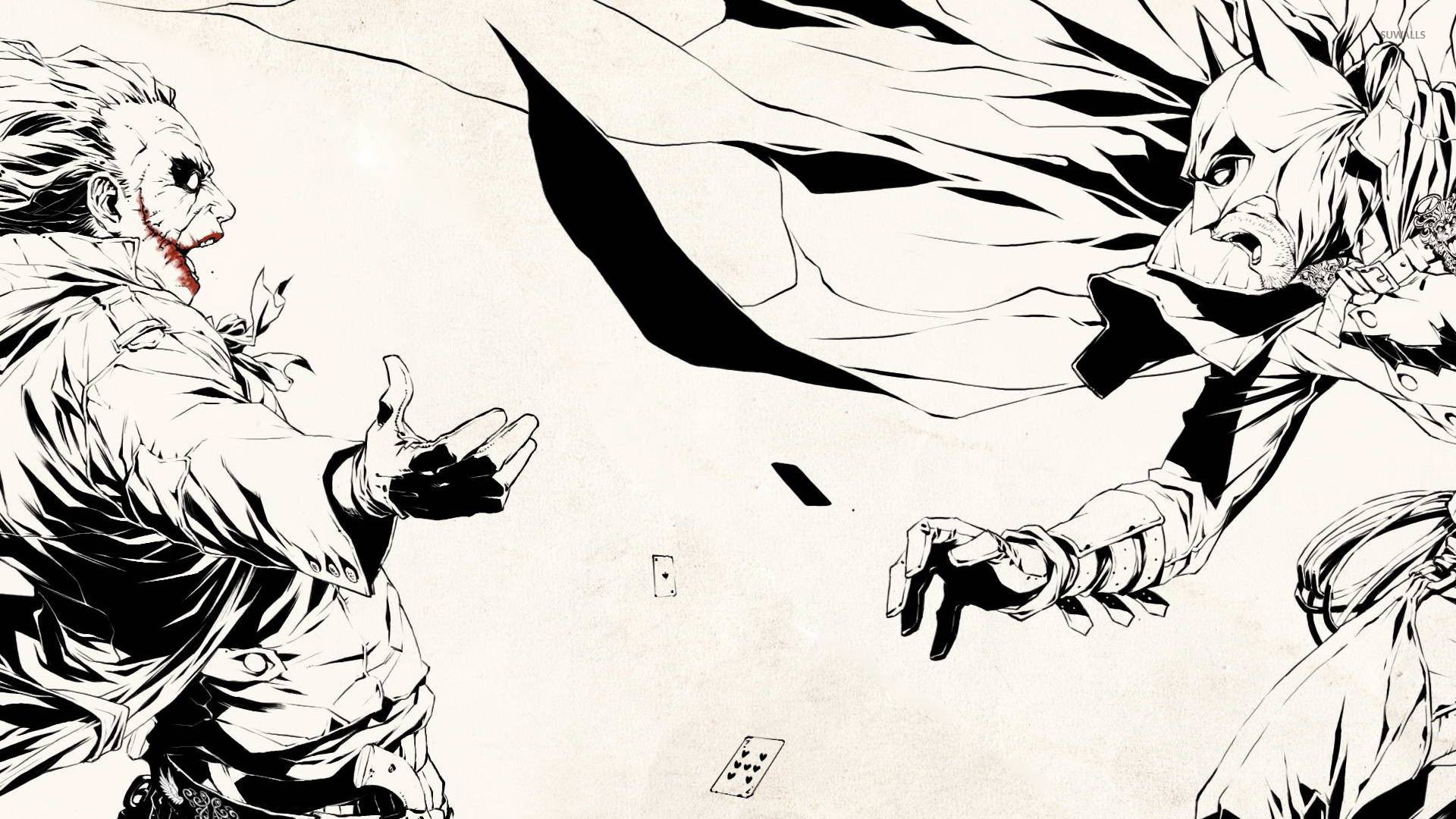 1920x1080 joker drawing batman joker and batman face drawing - Batman Joker Drawing