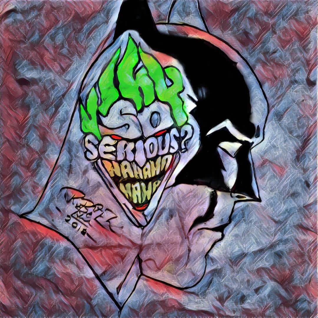 1080x1080 My First Drawing Of Batman Joker - Batman Joker Drawing