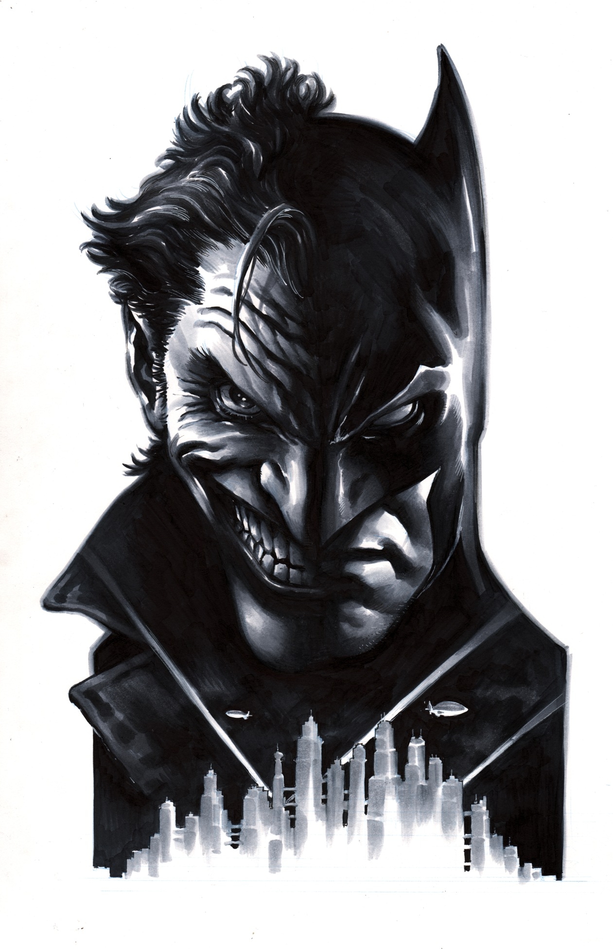 1261x1951 Batman Joker Eddy Barrows Sold, In Super Pals Art's Sold! Comic - Batman Joker Drawing
