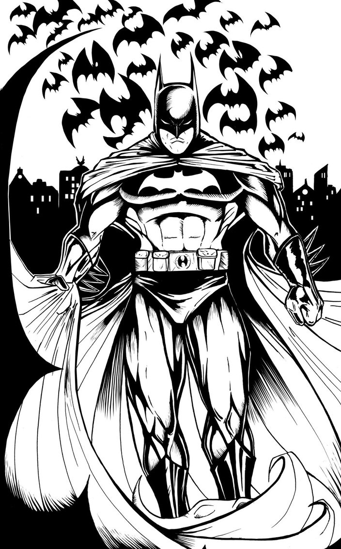 704x1133 Awesome Lineart Joker Batman For Free Download - Batman Line Drawing