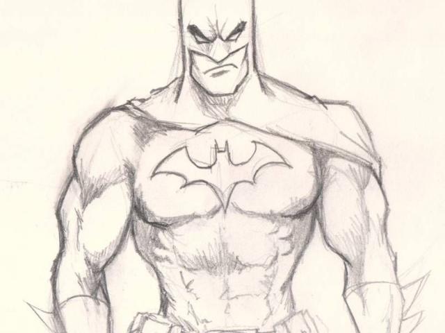 640x480 Drawn Batman Line Drawing - Batman Line Drawing