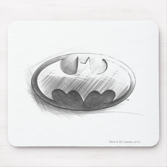 540x540 Batman Symbol Insignia Drawing Logo Mouse Mat - Batman Logo Drawing