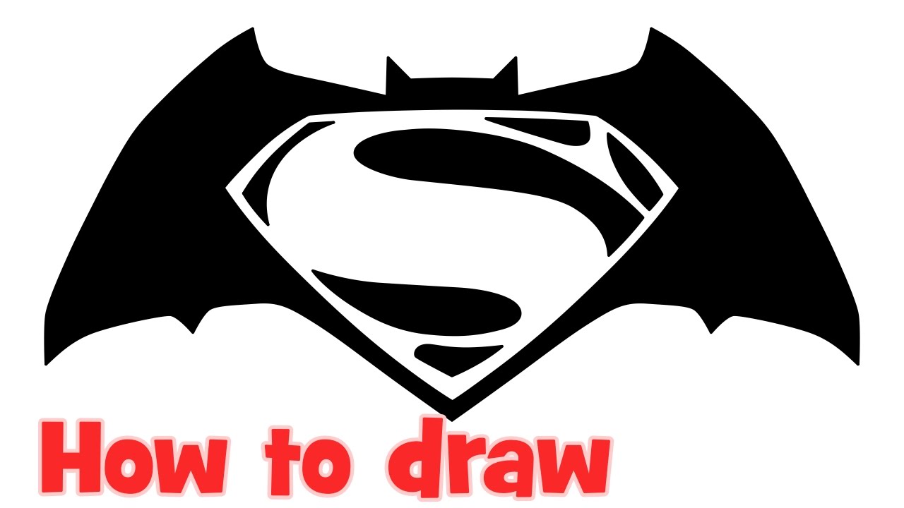 1280x720 How To Draw Batman V Superman Dawn Of Justice Logo Step - Batman Logo Drawing