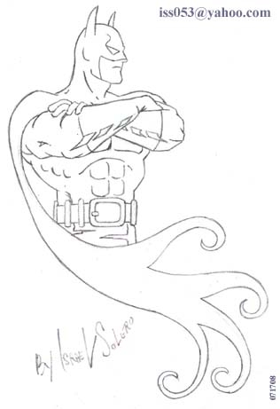 316x461 Batman Outline Sketch In Israel Algarin 'july The Dark - Batman Outline Drawing