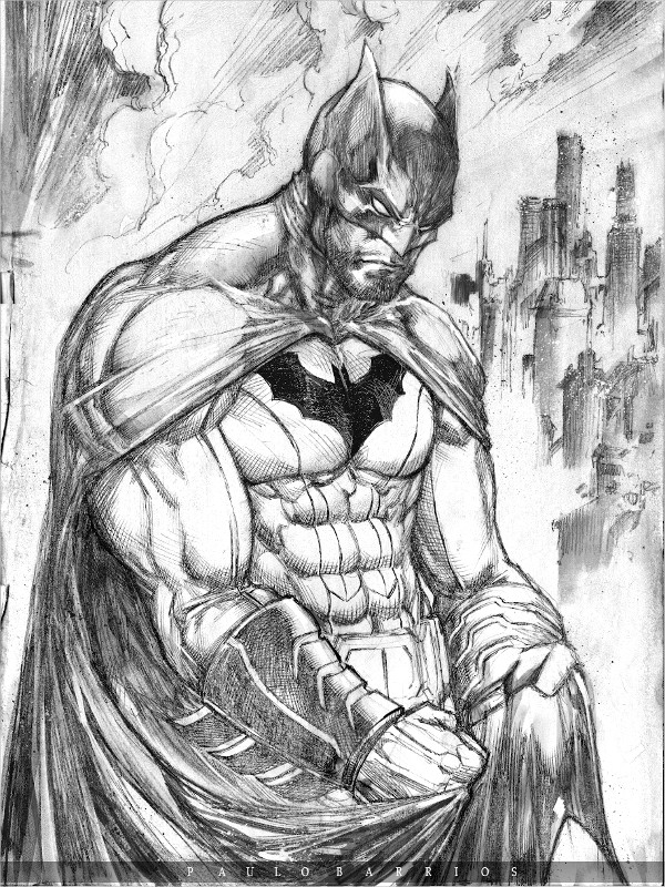 600x800 Batman Drawing - Batman Pencil Drawing