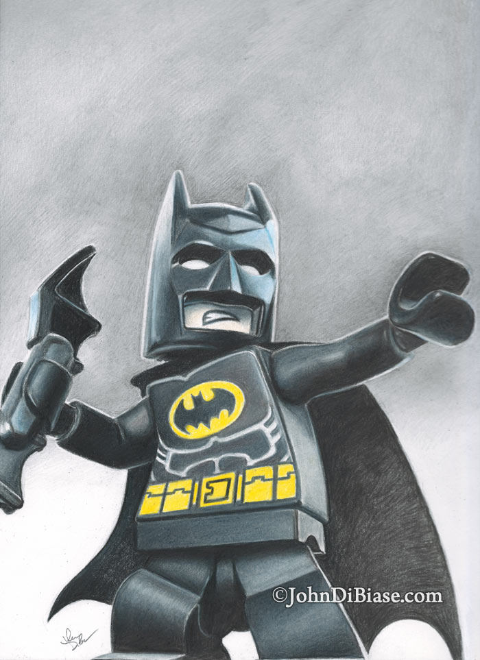 700x963 Colored Pencil Drawing Of Lego Batman From The Lego Movie - Batman Pencil Drawing