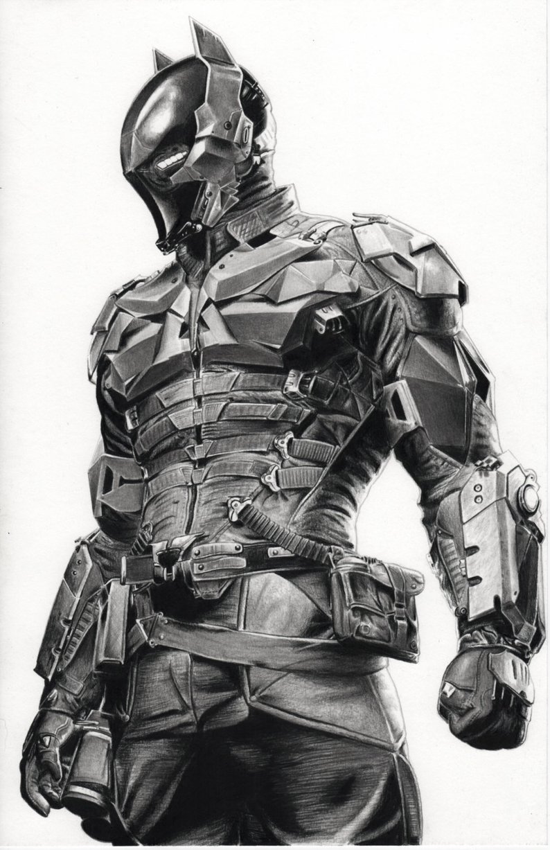 794x1227 Arkham Knight Pencil Drawing Batman Game Xbox Dark Print Etsy - Batman Pencil Drawing