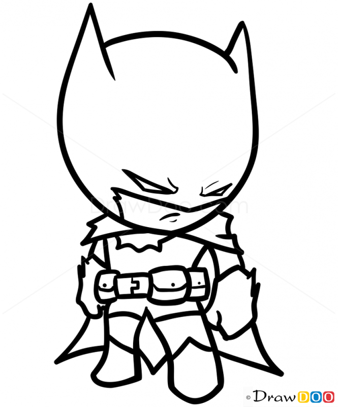 665x801 How To Draw Batman, Chibi - Batman Pictures Drawing