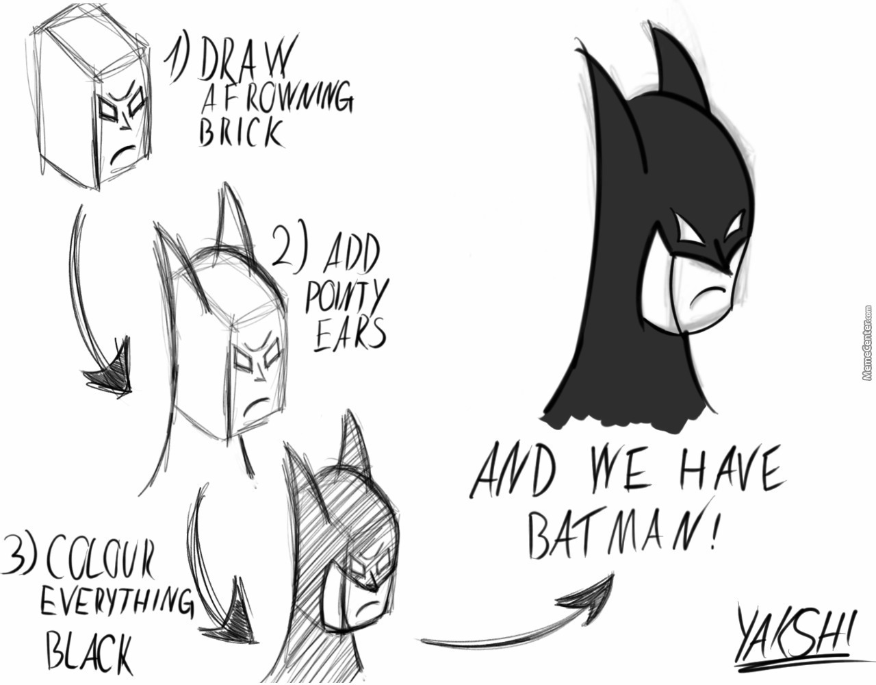 1280x1000 Drawing Batman In Simple St - Batman Simple Drawing