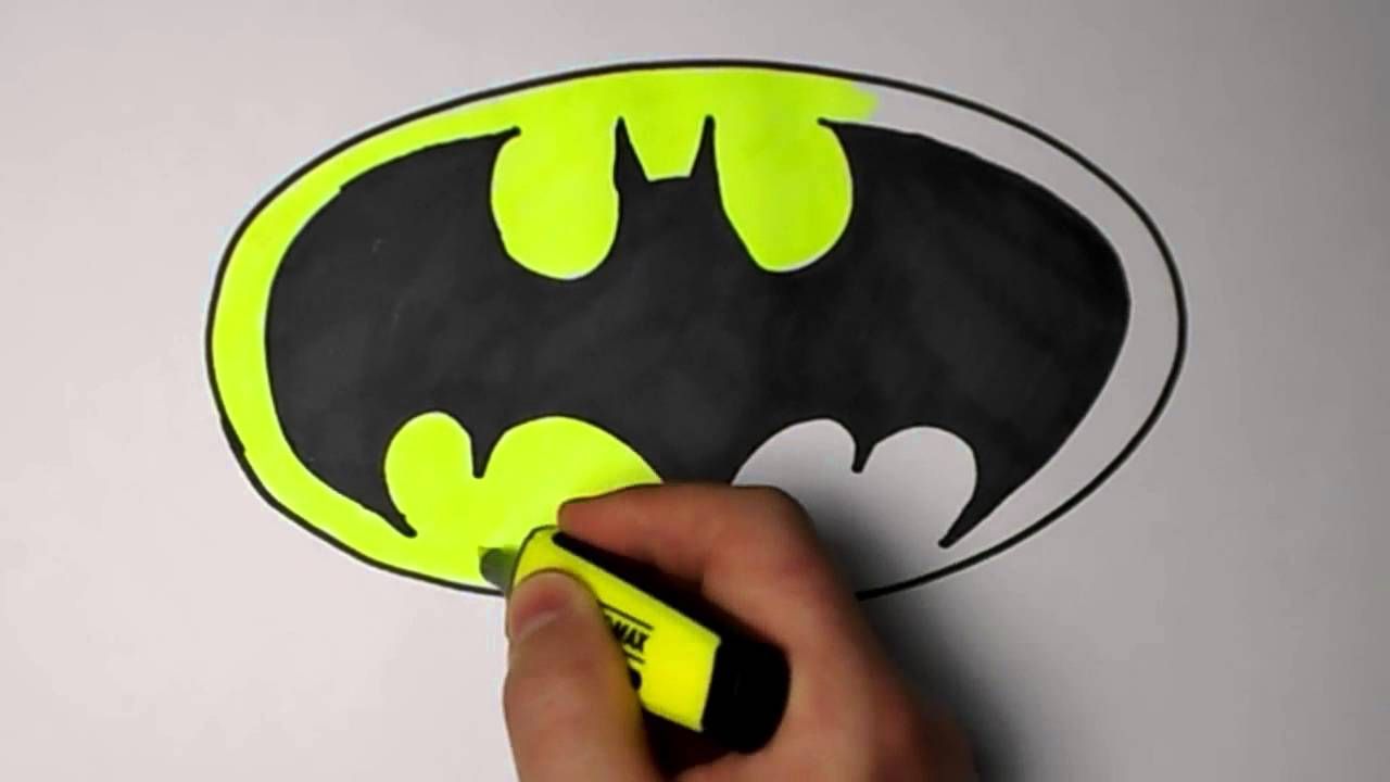 1280x720 How To Draw Batman Logo Easy Fast Mr Cute Cartoon Drawing - Batman Simple Drawing