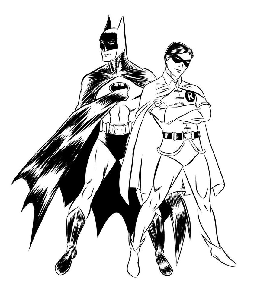 851x939 Interesting Simple Batman And Robin Coloring Pages Preschool - Batman Simple Drawing