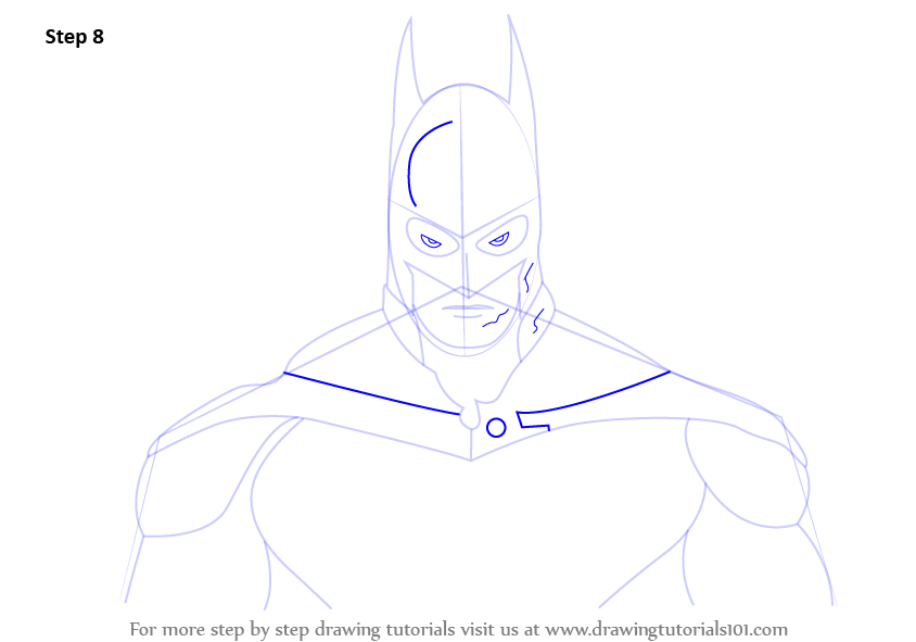 844x591 Learn How To Draw Batman Face - Batman Simple Drawing