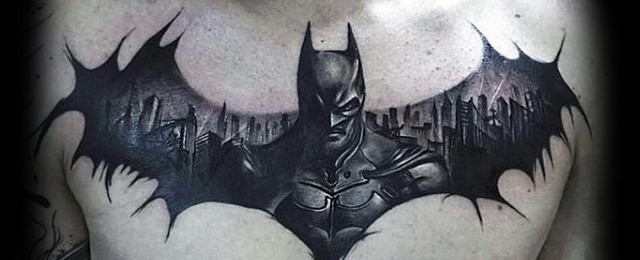 640x260 Batman Symbol Tattoo Designs For Men - Batman Symbol Drawing