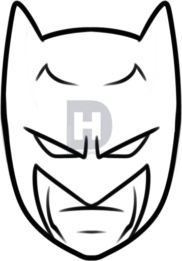 358x513 How To Draw A Face For Kids How To Draw Batman For Kids Step - Batman Symbol Drawing Step By Step