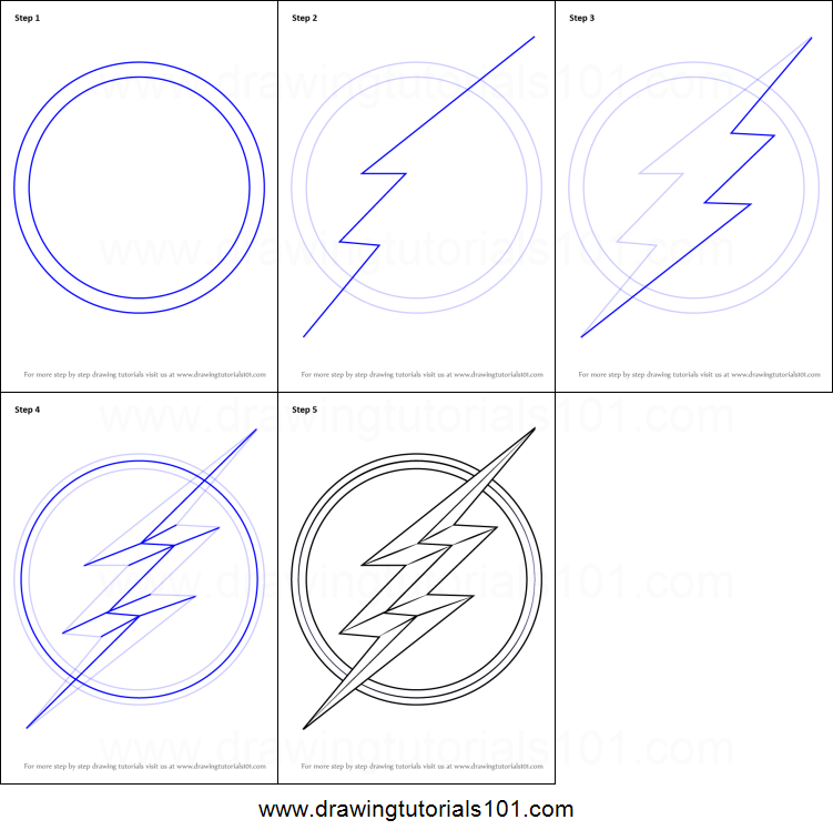 751x757 How To Draw The Flash Symbol Printable Step - Batman Symbol Drawing Step By Step