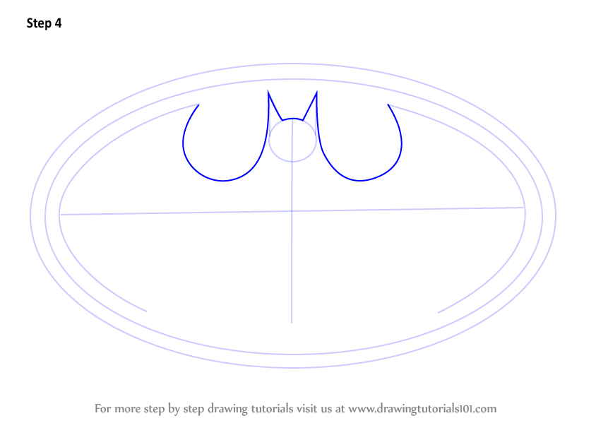 844x599 Learn How To Draw Batman Logo - Batman Symbol Drawing Step By Step