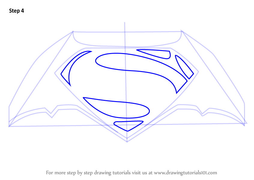 846x600 Learn How To Draw Batman V Superman Logo - Batman Symbol Drawing Step By Step