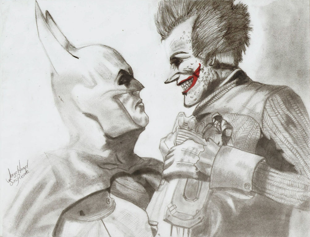 1003x768 Batman Vs Joker Jorge Soto - Batman Vs Joker Drawing