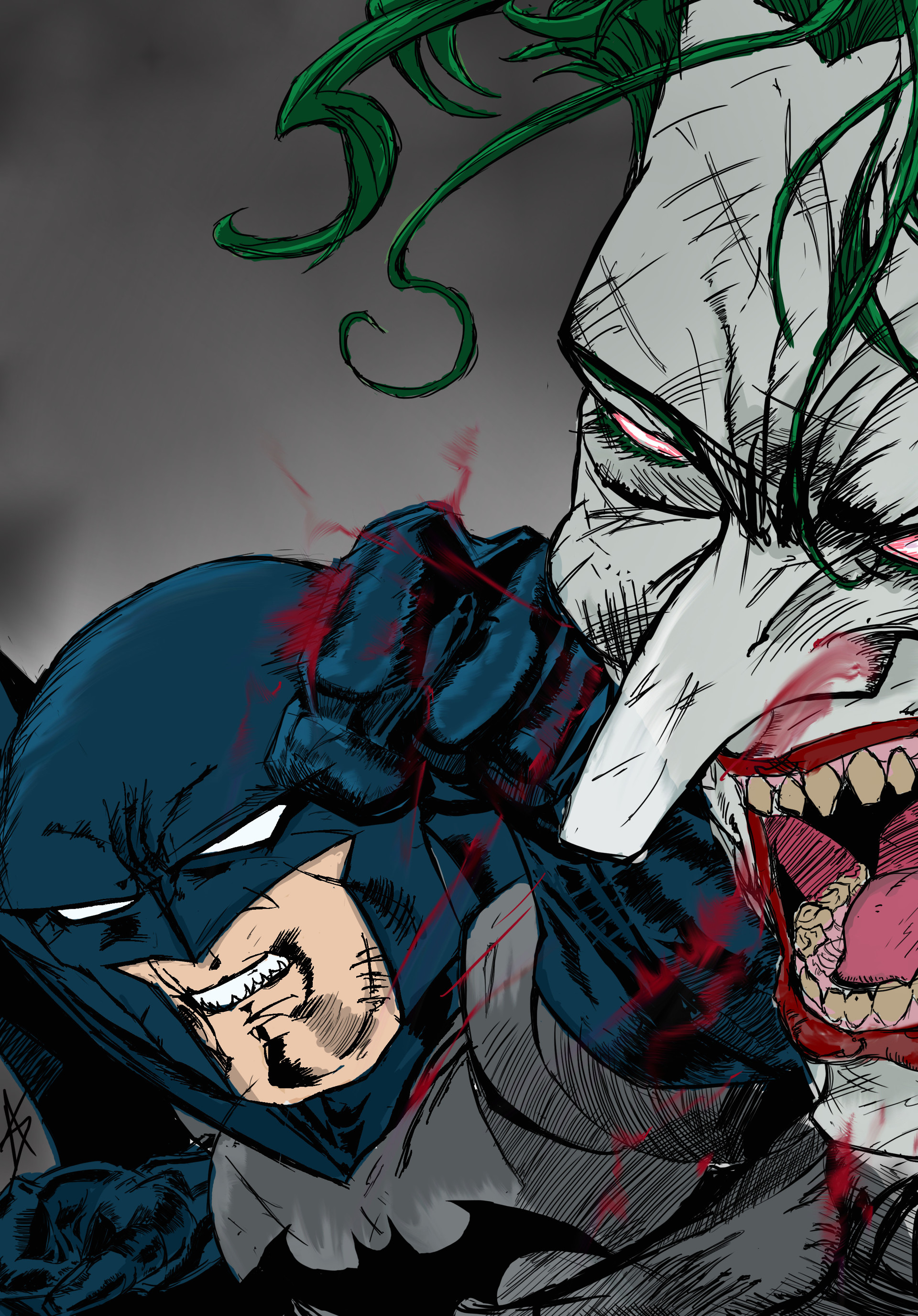 Batman Vs Joker Drawing at PaintingValley.com | Explore collection of ...